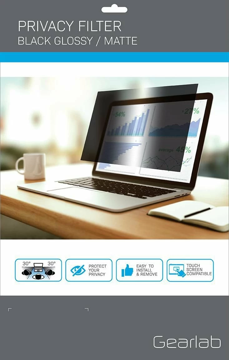Filtër privatësie për ekran laptopi eStuff GLBB14302189 14" 16:10 pa kornizë, glossy/matt, anti-glare, i zi