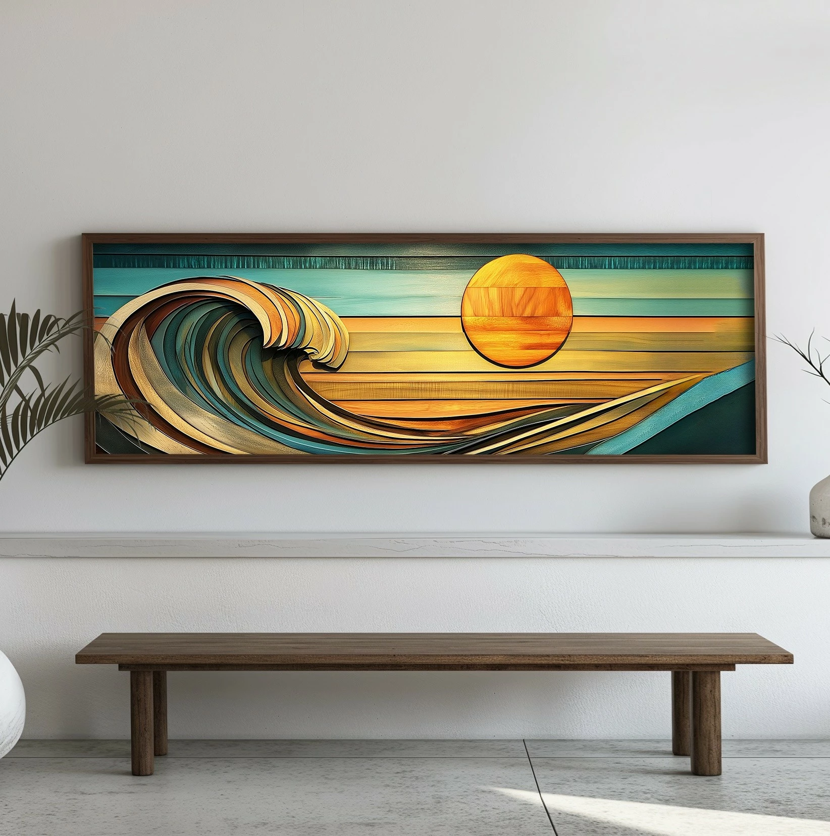 Pikturë dekorative me kornizë MDF, Wallity, EMR030, shumëngjyrëshe, 40x120x3.5cm