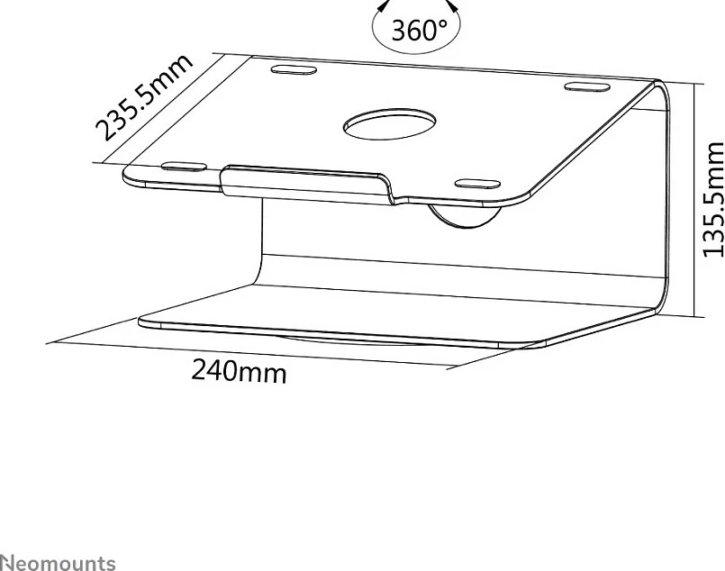Mbajtës laptopi Neomounts NSLS050, Alumini, 10-17", Argjendtë