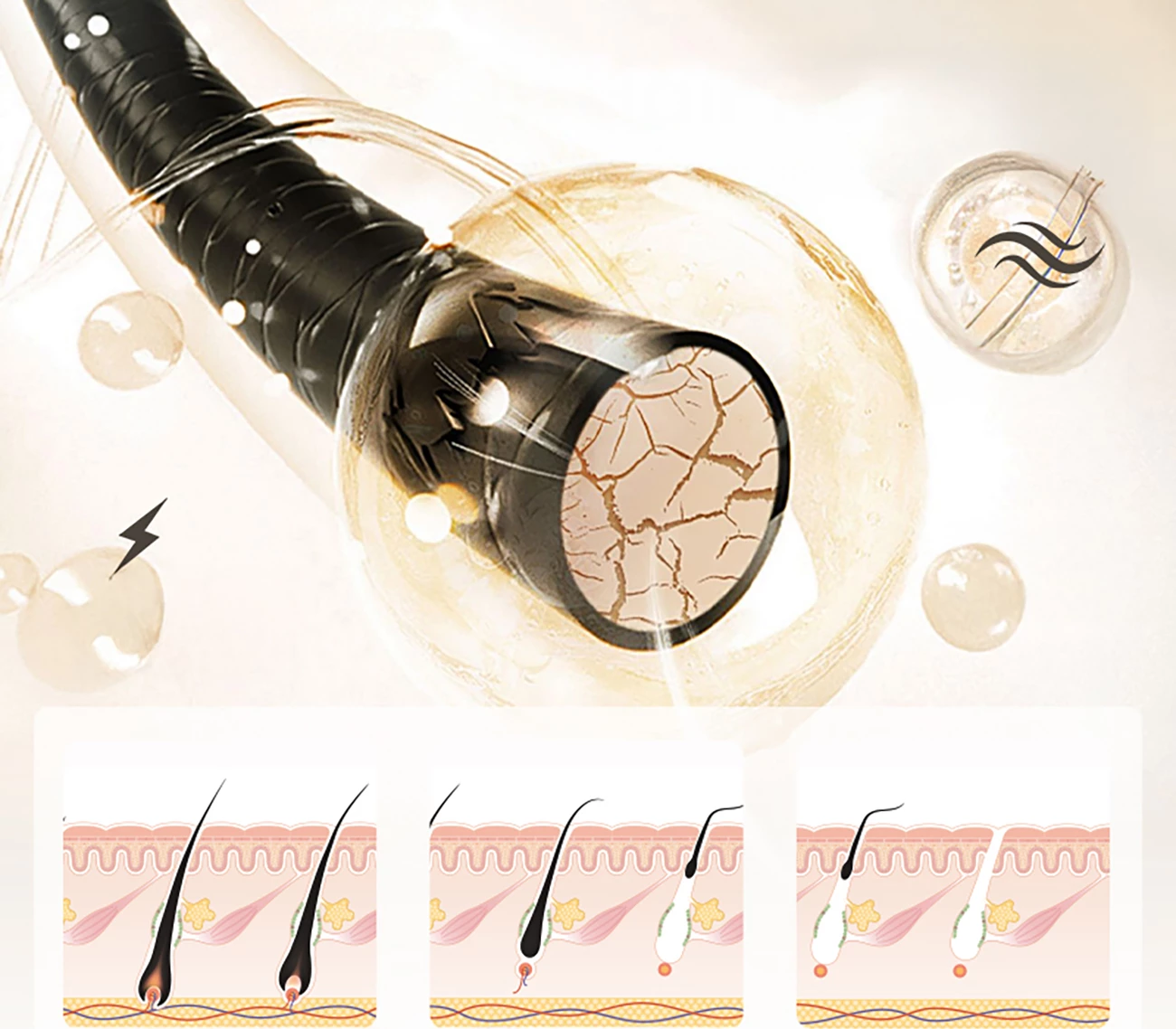 Epilator IPL MAXGROOM JD-TM003, 999999 impulse, 5 nivele fuqie, ICE 8°C, dritare 3 cm², me ekran, bardhë/rozë