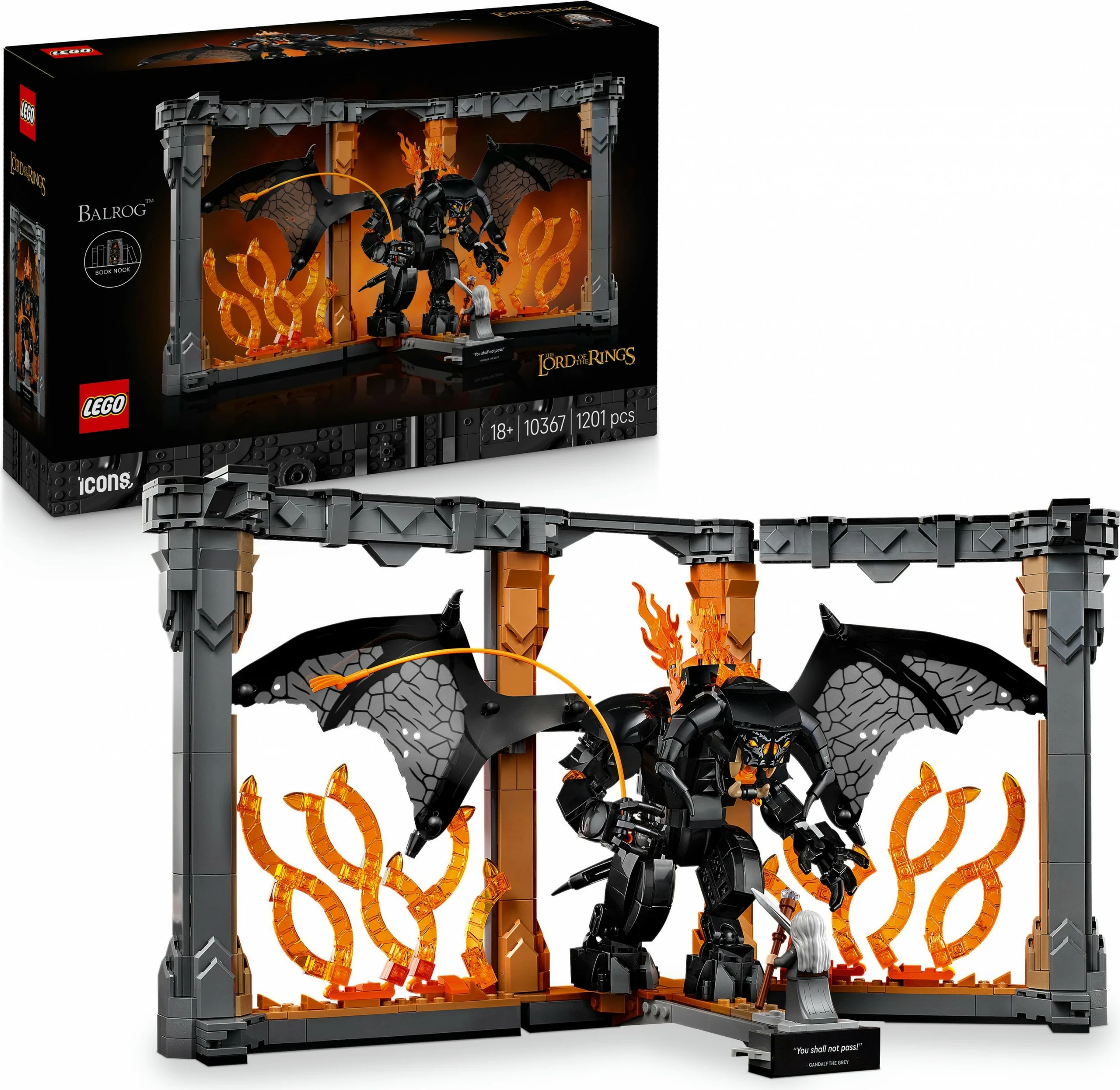 Set ndërtimi LEGO Icons 10367 Gandalf vs. Balrog, 1201 pjesë, multikolor