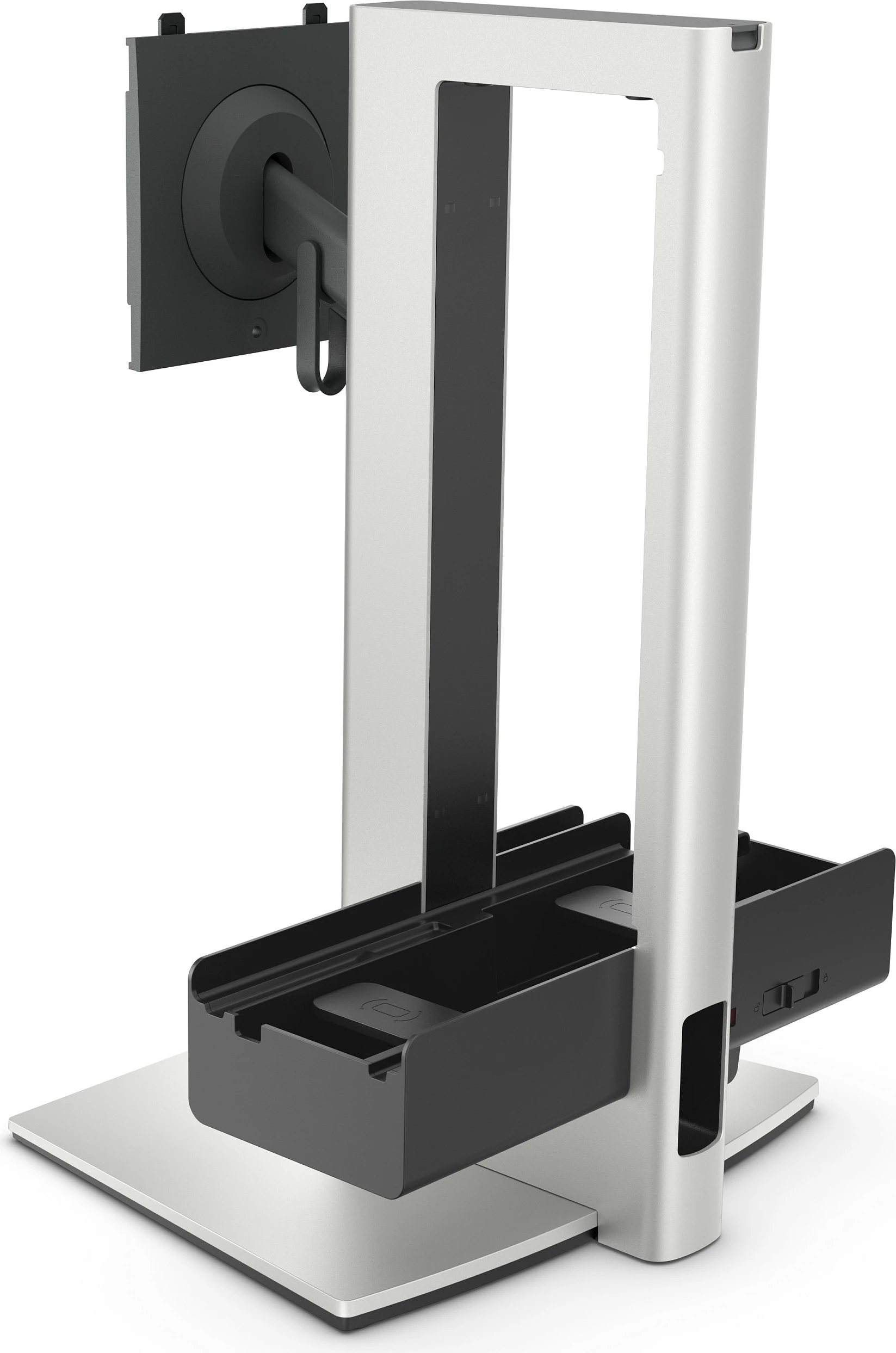 Mbajtës monitori DELL Pro Slim/Pro Max Slim, VESA 100x100, për tavolinë, 19-27", i zi/argjendtë