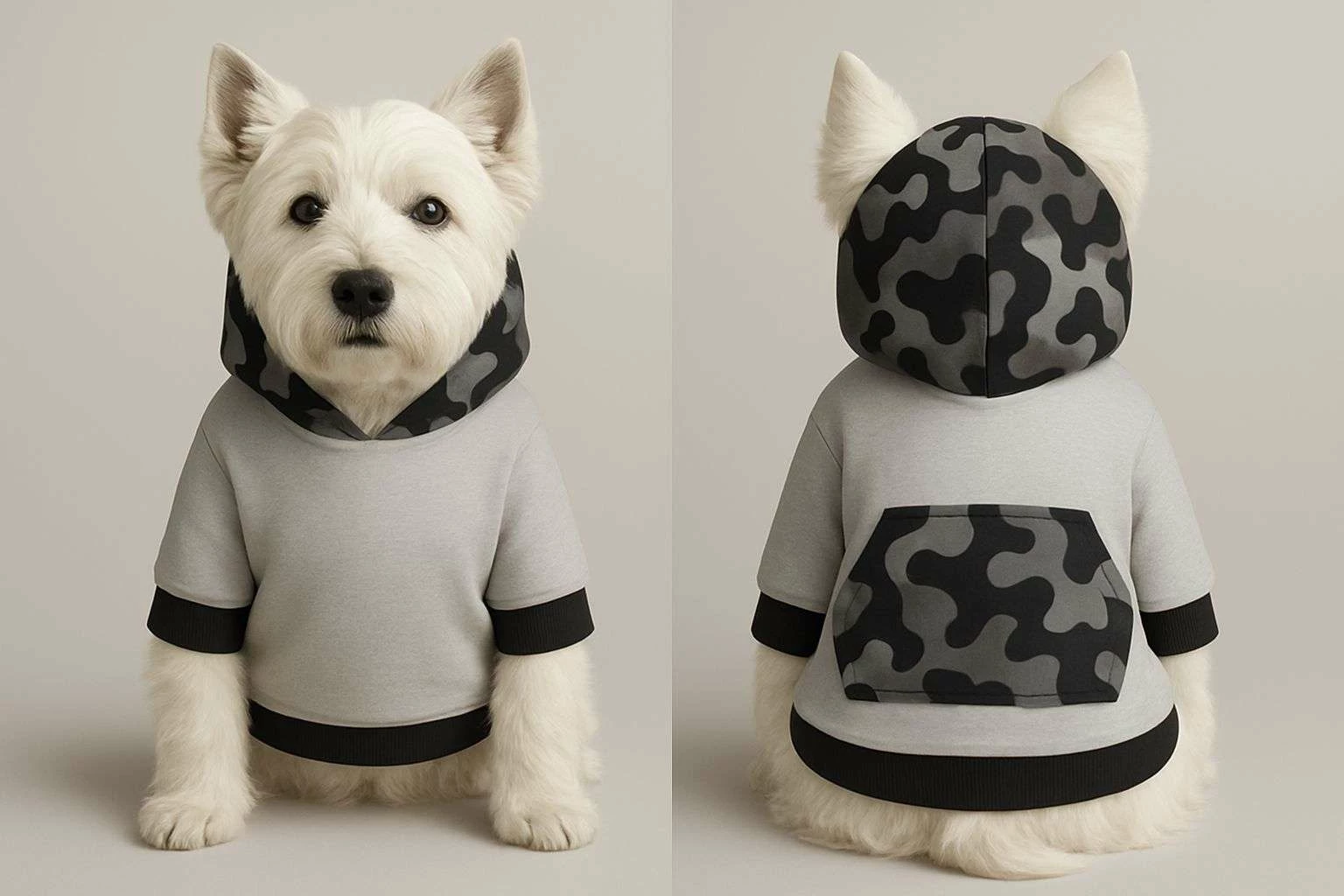 Hudi për qen, Paws & Whiskers, ngjyrë gri, Graysoldiersweat