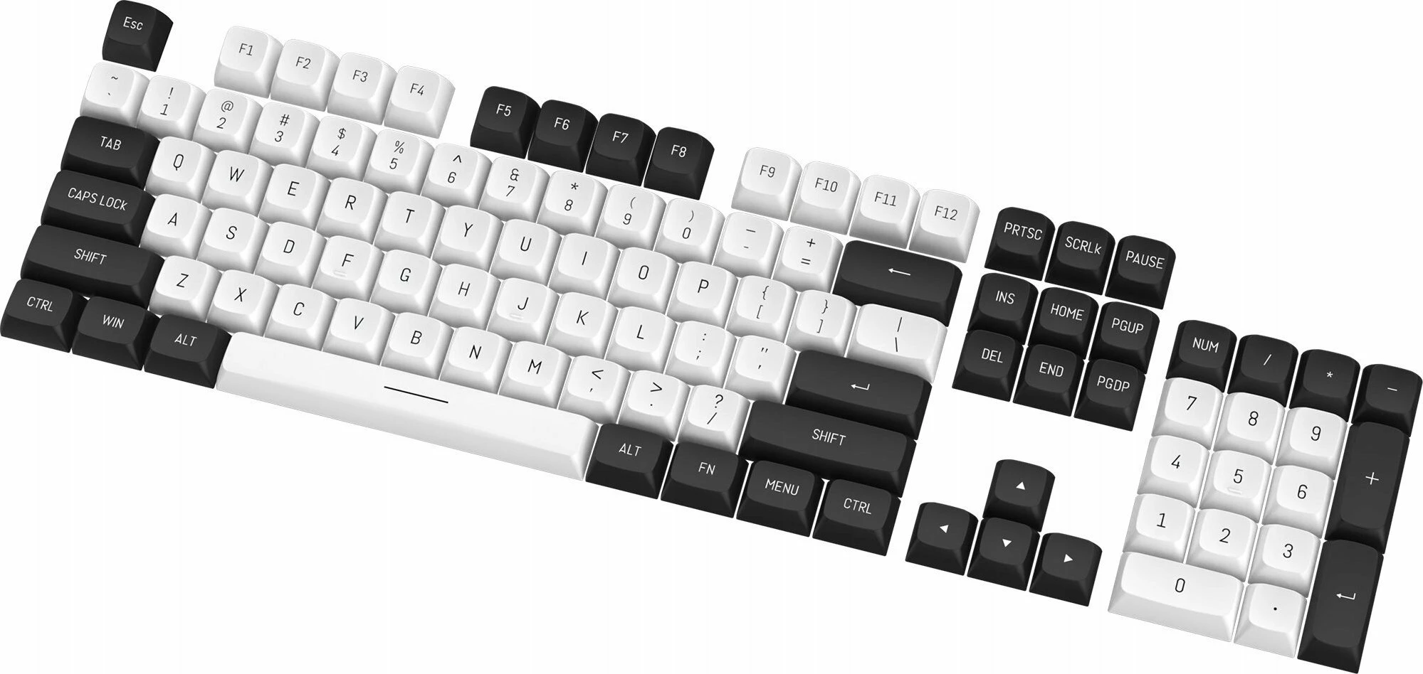 Set kapakësh tastesh Redragon A132 PBT Doubleshot 150 copë, bardhë/zi