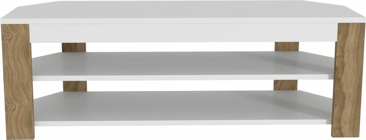 Komodë TV Skye Decor, e bardhë, lisi oud