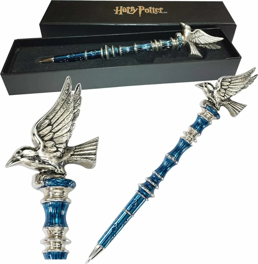Stilolaps koleksionues Noble Collection Harry Potter Ravenclaw, bojë e kaltër, në kuti dhurate, argjendtë/blu