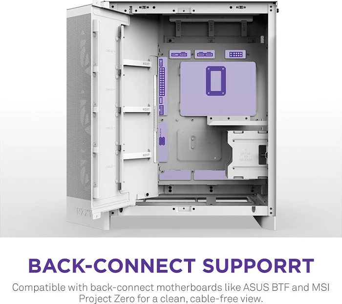 Kasë NZXT H9 Flow RGB+, Midi Tower, ATX/E-ATX/micro ATX/Mini-ITX, Tempered Glass, e bardhë