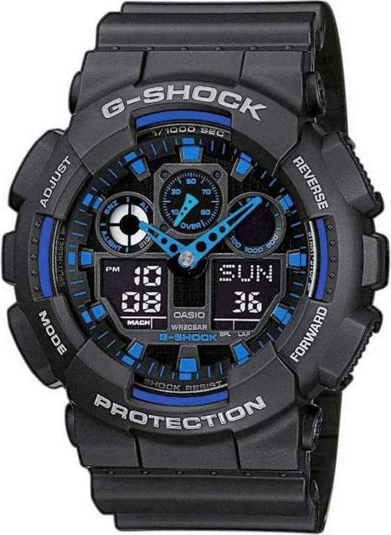 Orë dore për meshkuj Casio G-Shock, zi e kaltër