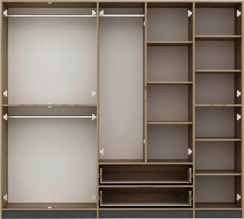 Dollap Hanah Home Elina, anthracite dhe dore, 232x208x52cm