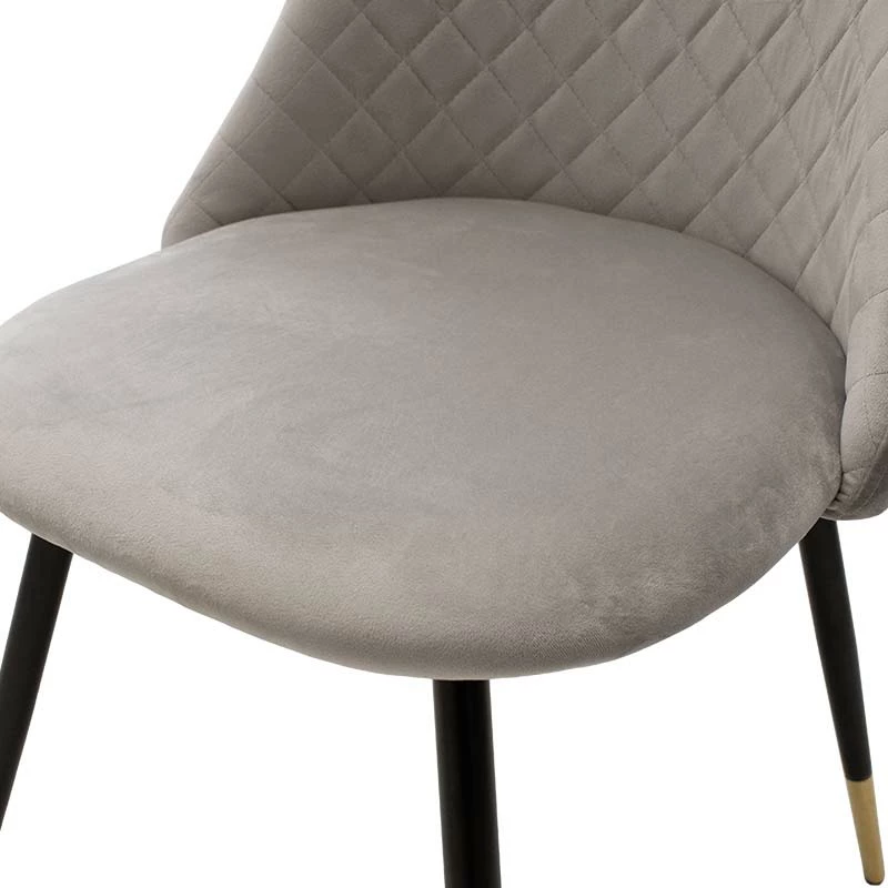 Karrige Giselle kadife ngjyrë hiri këmbë zezë-arta