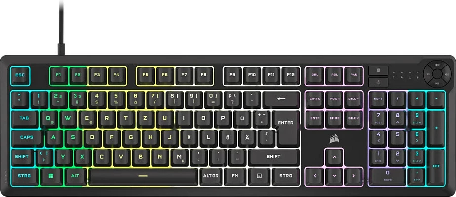 Tastierë gaming Corsair K55 Core RGB, membrane, ndriçim RGB 10 zona, e zezë