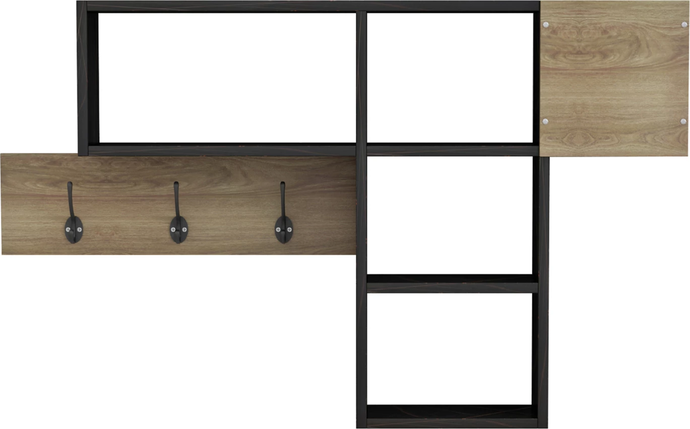 Varëse hyrje me rafte HARLAN FH8973.13 melaminë në ngjyrë natyrale-mermer të zi 99,5x15x61Hcm