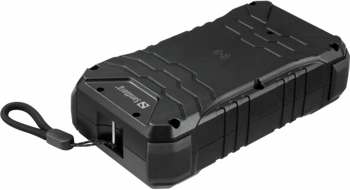 Powerbank Sandberg Survivor 420-99, 27000 mAh, PD 65W, IP66, wireless 15W, e zezë/gri, set me karabiner + kabllo USB-C