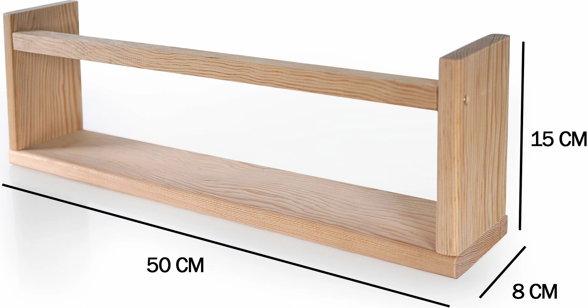 Raft muri prej druri, ngjyrë lisi, Skye Decor, BLTYZ-AKTV039, 2 copë