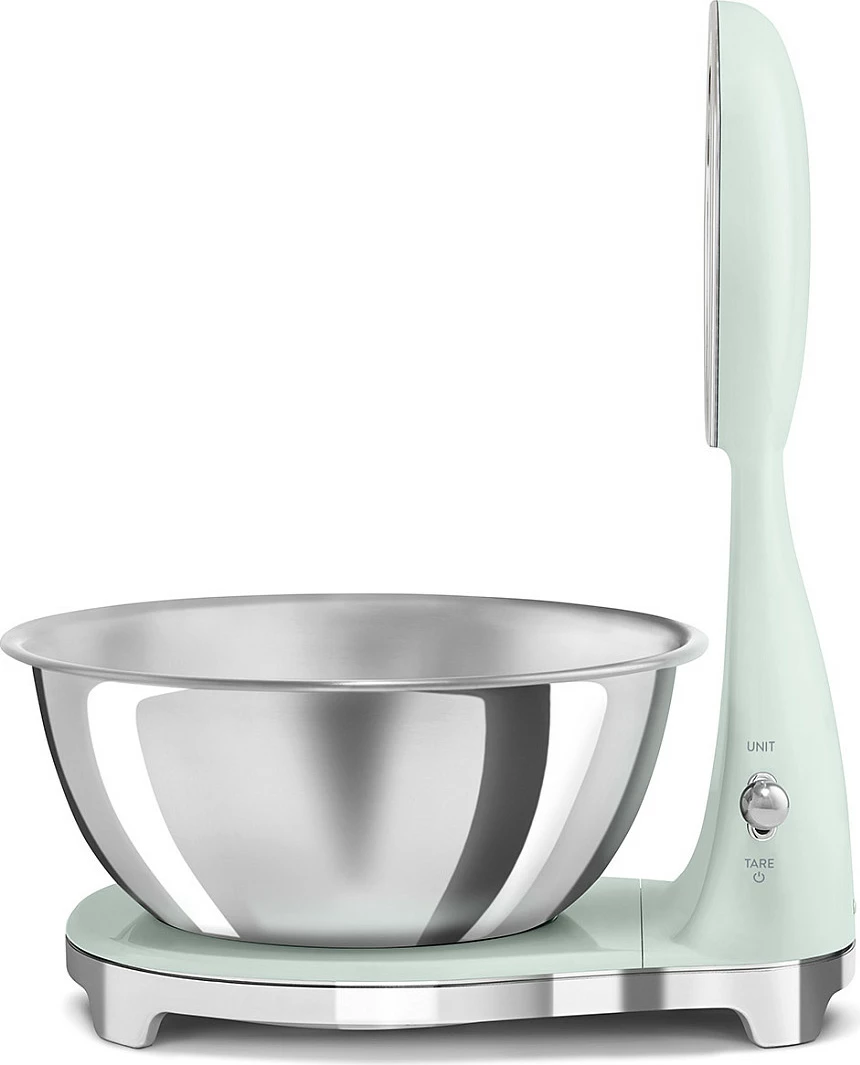 Peshore kuzhine SMEG 50's Style, tas çelik inox, jeshile pastel