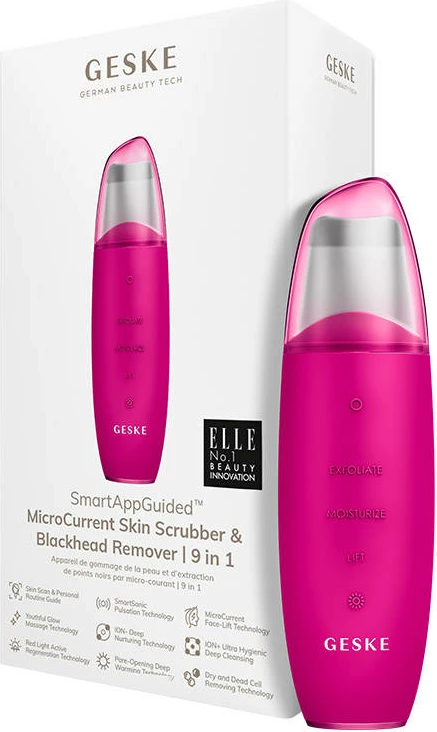 Scrubber lëkure & heqës pika të zeza Geske GK000044MG01, 9-në-1, me aplikacion, Magenta