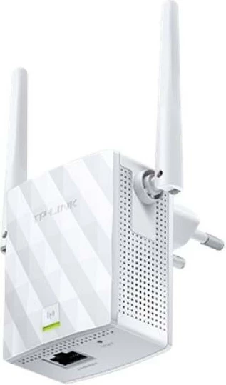 zmadhues Wi‑Fi / pikë aksesi, TP-Link TL-WA855RE, me dy antena të jashtme, montim në prizë, e bardhë