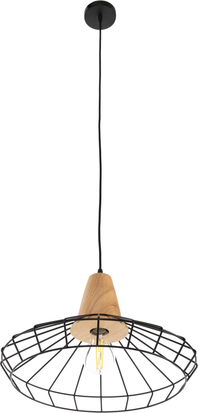 Llambë varëse tavani, metal druri, e zezë, FH4160, Φ39x117H cm