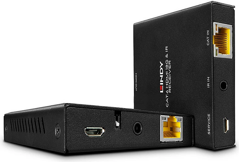Extender HDMI Lindy Cat.6 4K60 me IR, PoC, Loop Out, 50m, i zi