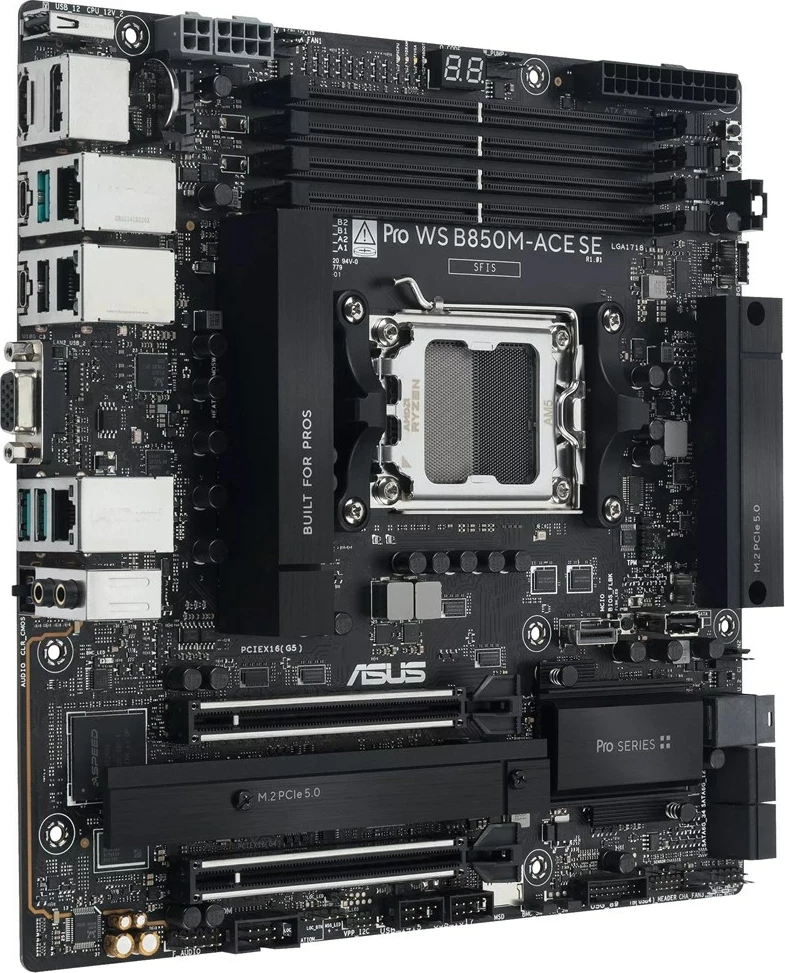 Pllakë amë ASUS PRO WS B850M-ACE SE, Socket AM5, ATX, 256 GB RAM, 10Gb Ethernet, E zezë