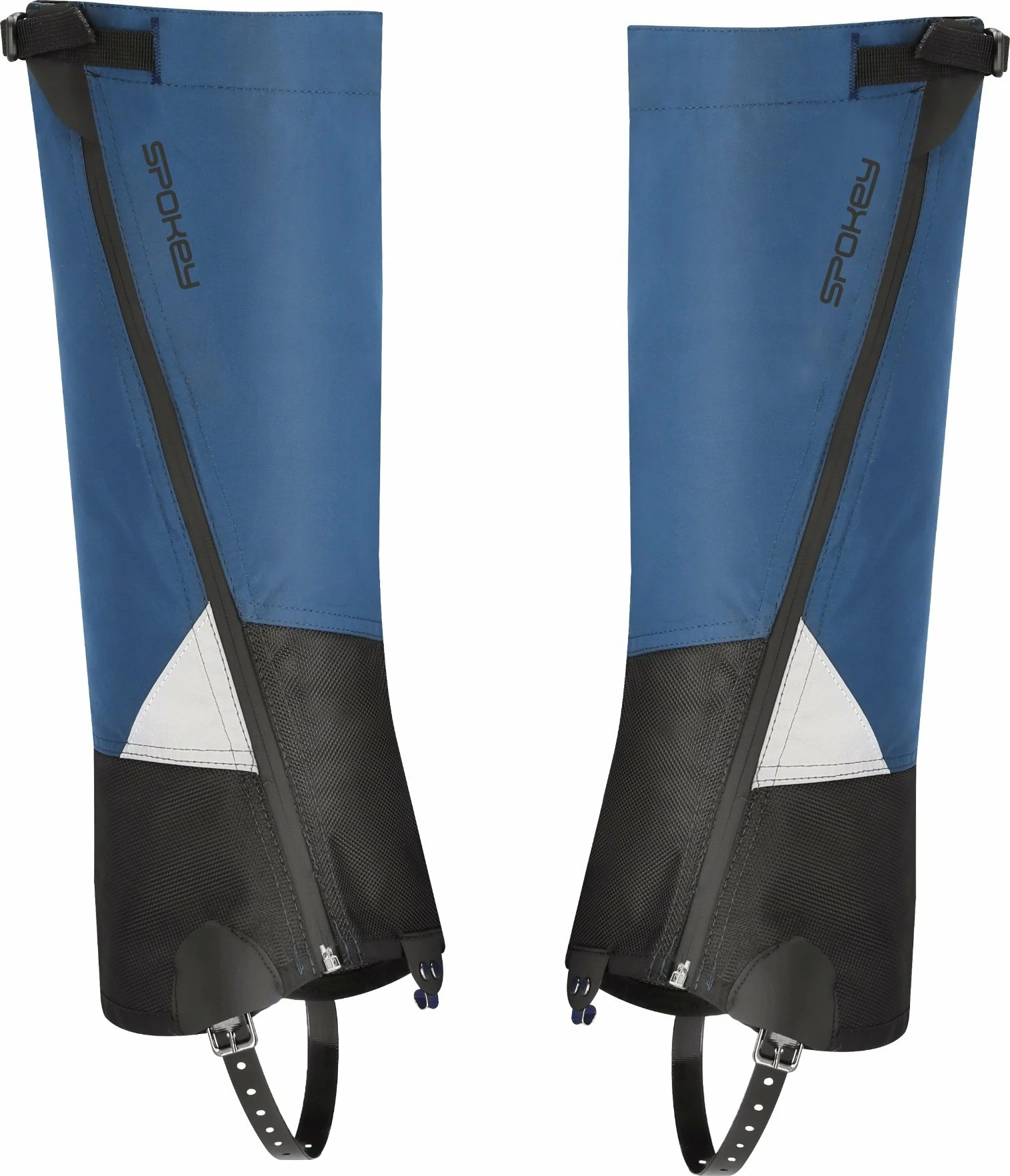 Geta mbrojtëse hiking Spokey TRACKY II, madhësi L, waterproof, me Velcro dhe reflektues, zi/kaltër, set 2 copë