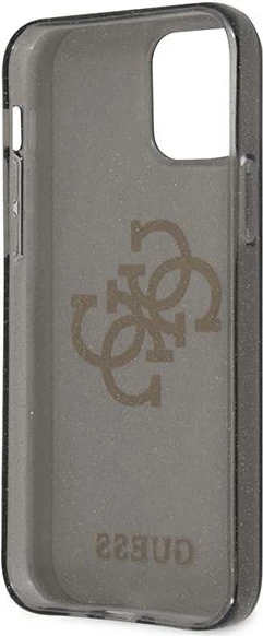 Mbështjellës Guess GUHCP12LPCUGL4GBK për iPhone 12 Pro Max 6.7", i fortë, Glitter 4G Big Logo, i zi