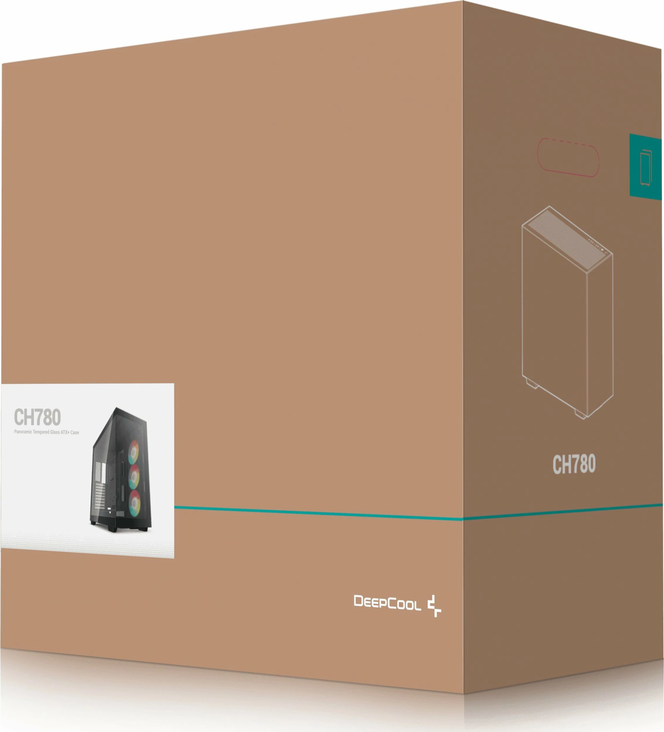 Kasë Deepcool CH780 (R-CH780-BKADE41-G-1) Full Tower ATX/E-ATX, xham i temperuar panoramik, ARGB, 3x140mm fana, e zezë