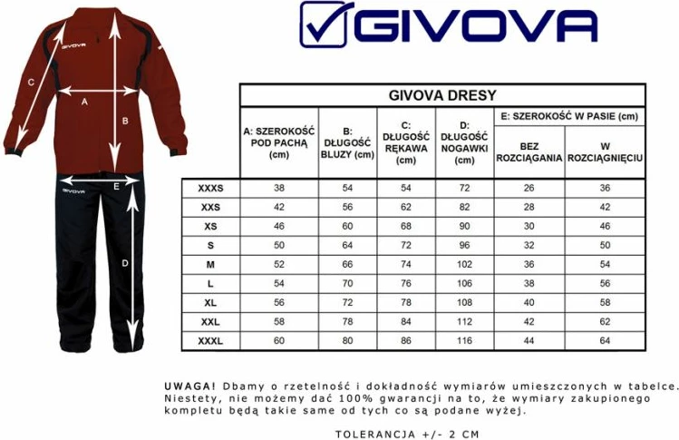 Trenerka për meshkuj dhe fëmijë Givova, e kuqe dhe e zezë