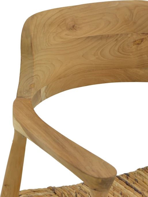 Karrige me krahë Denverone dru teak natyral-litar banane 57x54x79cm
