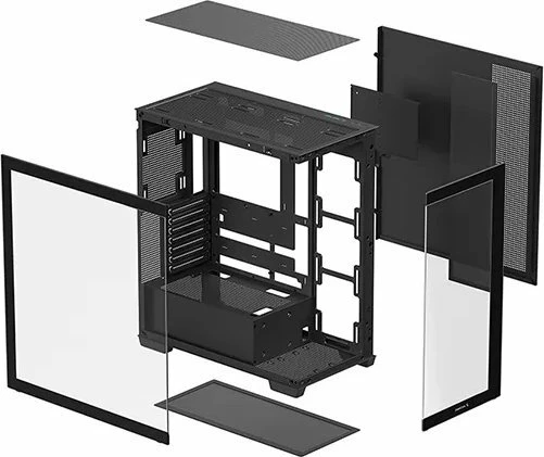 Kasë Deepcool CG580 R-CG580-BKNDA0-G-1 Midi Tower ATX/Micro-ATX, tempered glass, pa PSU, 2x USB 3.0, e zezë