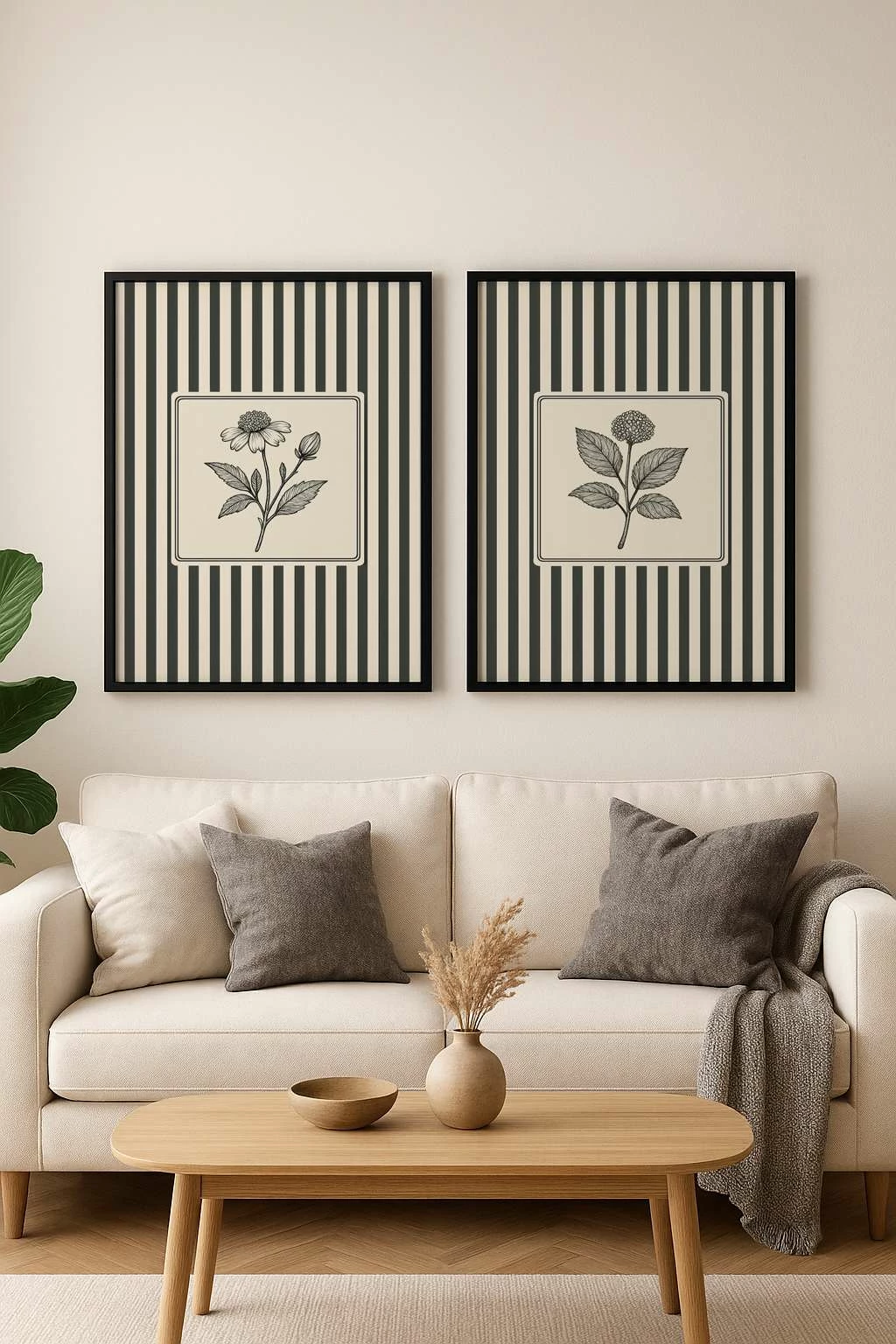 Pikturë dekorative me kornizë, MDF, 2 copë, Wallity, Czgl3, 30x40cm