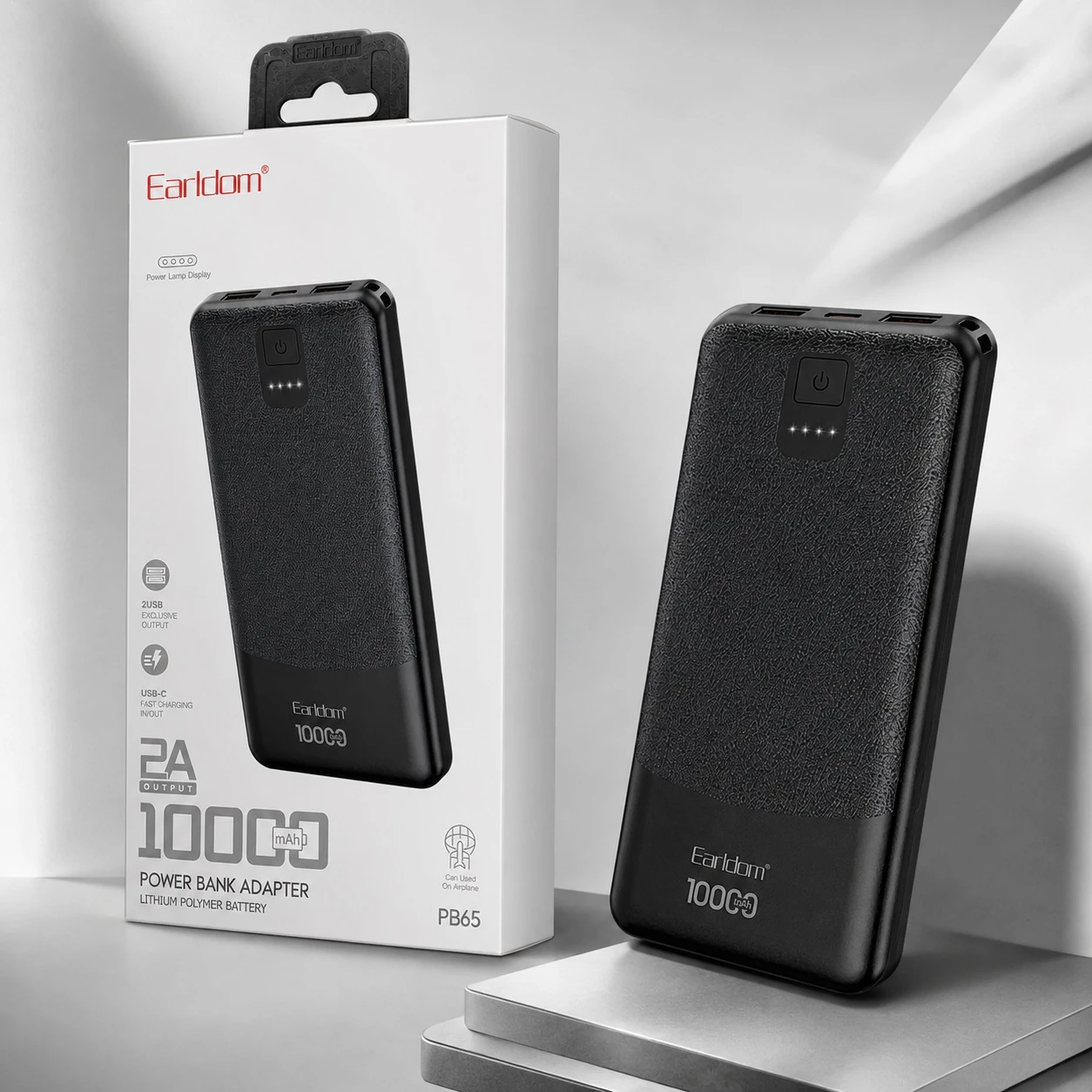Power Bank Earldom PB65 10000mAh me USB-C dhe USB-A