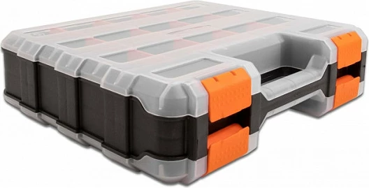Kuti organizuese DeLOCK 34 ndarje, 320 x 270 x 80 mm, zezë/portokalli