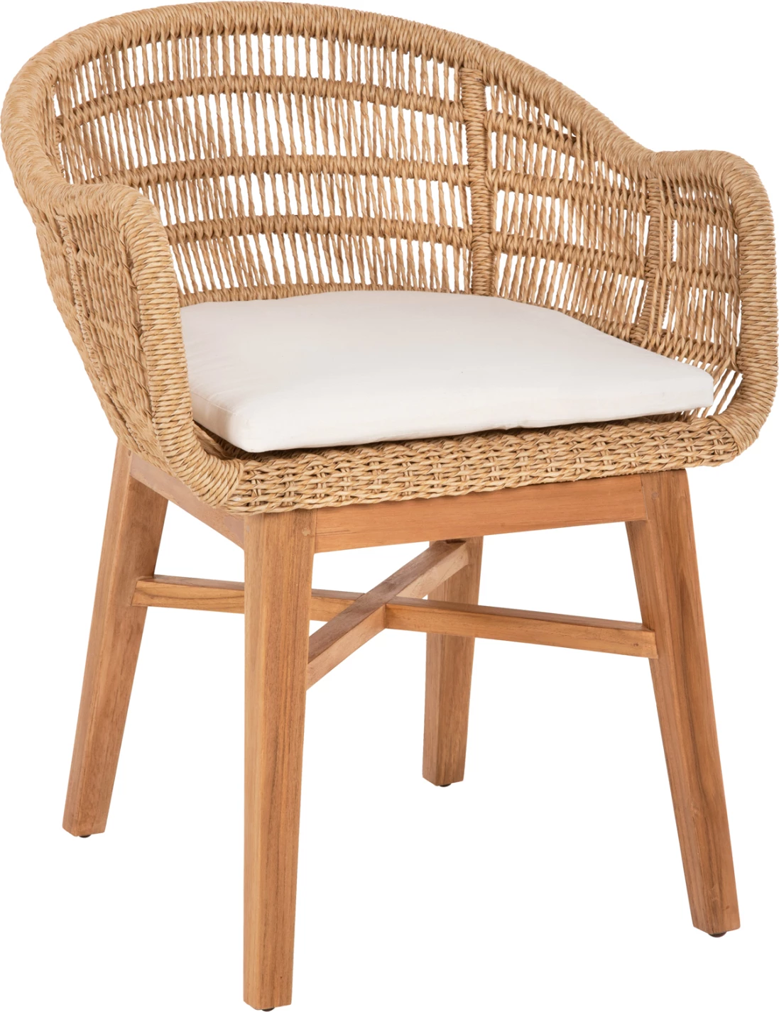 Karrige LAMORA FH9826 dru teak-litar sintetik-jastëk 60x61x78H cm