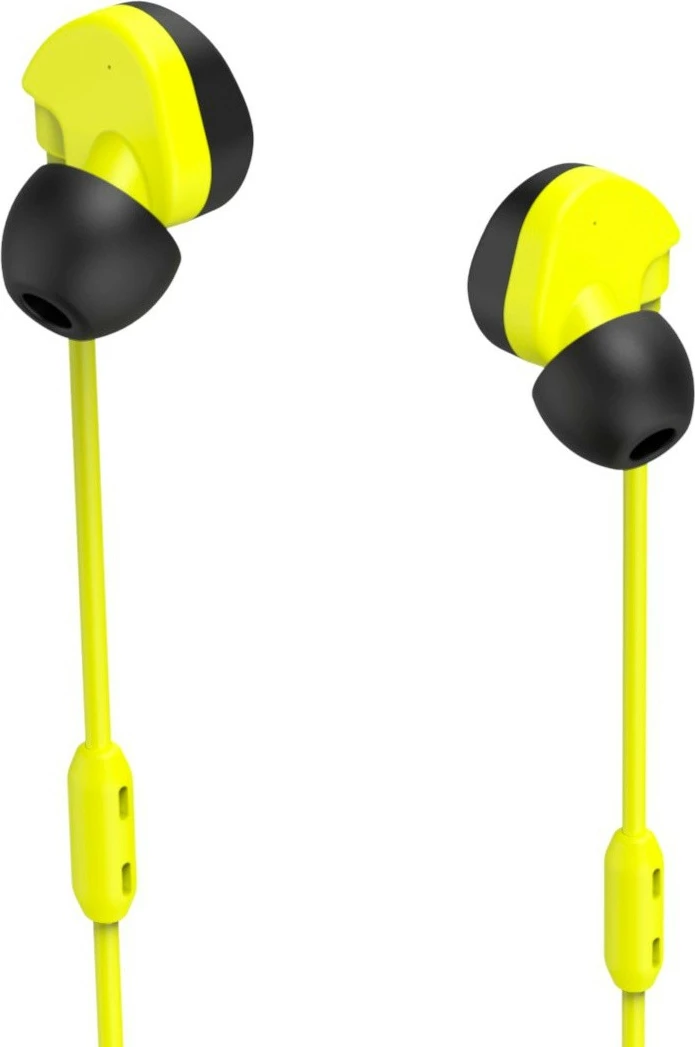 Kufje in-ear me mikrofon Hama Freedom Athletics II, Bluetooth 5.3, kapëse pas veshi, USB-C, rezistente ndaj djersës, e verdhë/zezë