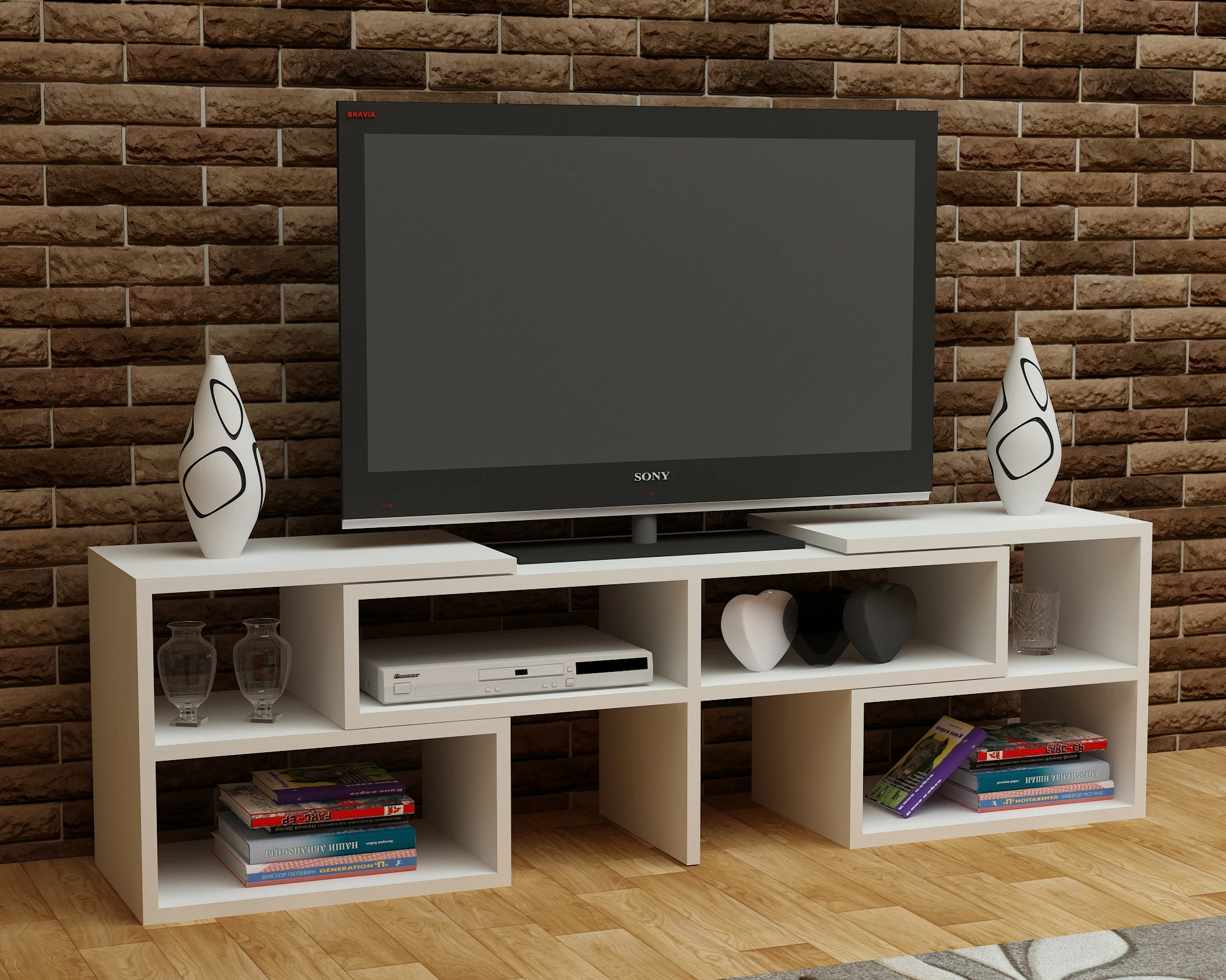 Komodë TV Hanah Home, e bardhë