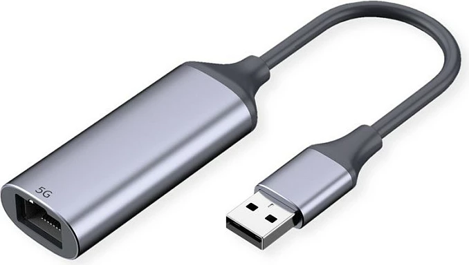 Adapter rrjeti VALUE USB 3.2 Gen 1 Type-A në Ethernet 5GbE, RJ-45, zi/argjend