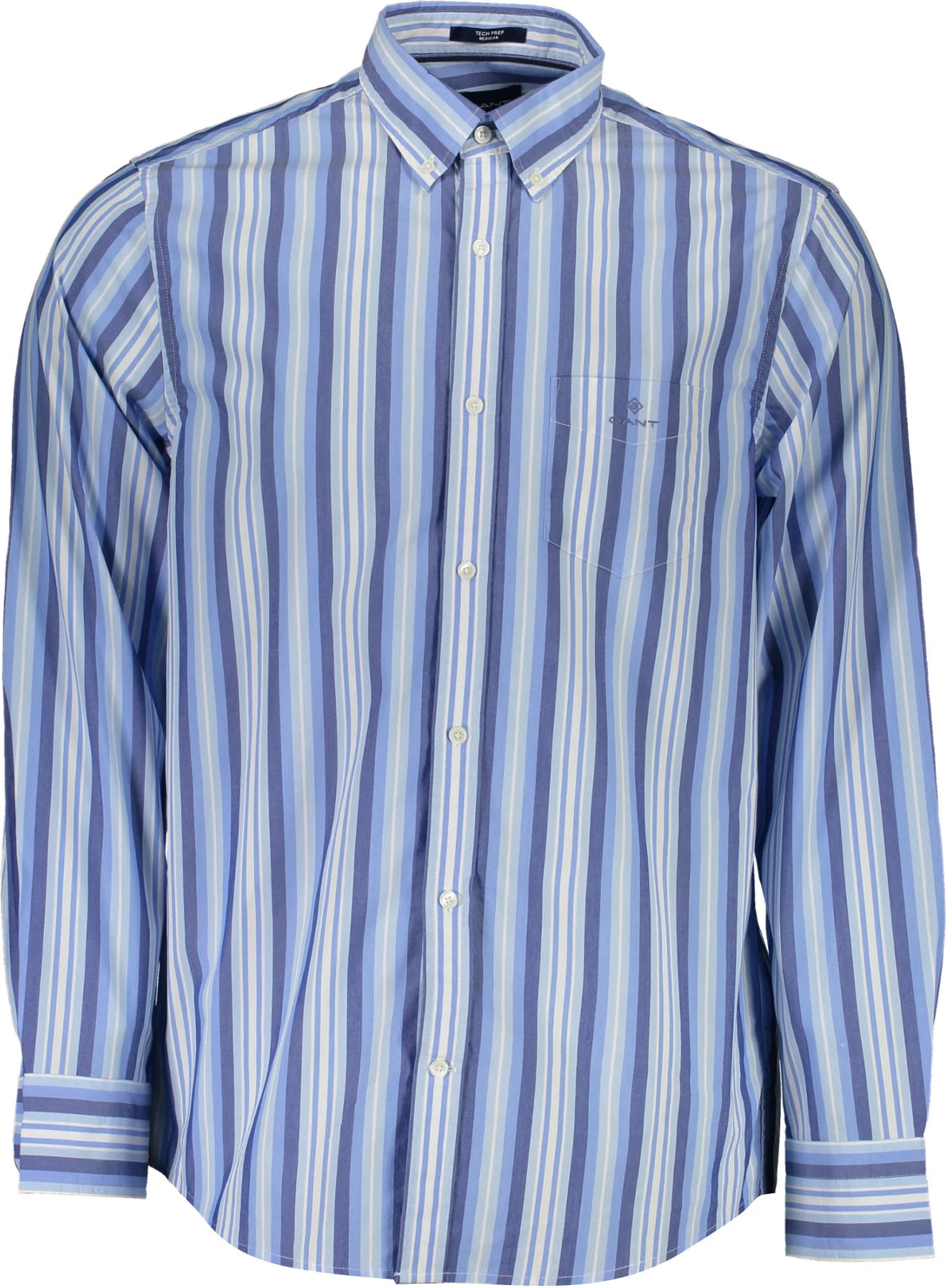 Këmishë GANT long sleeve meshkuj, kaltër e çelët