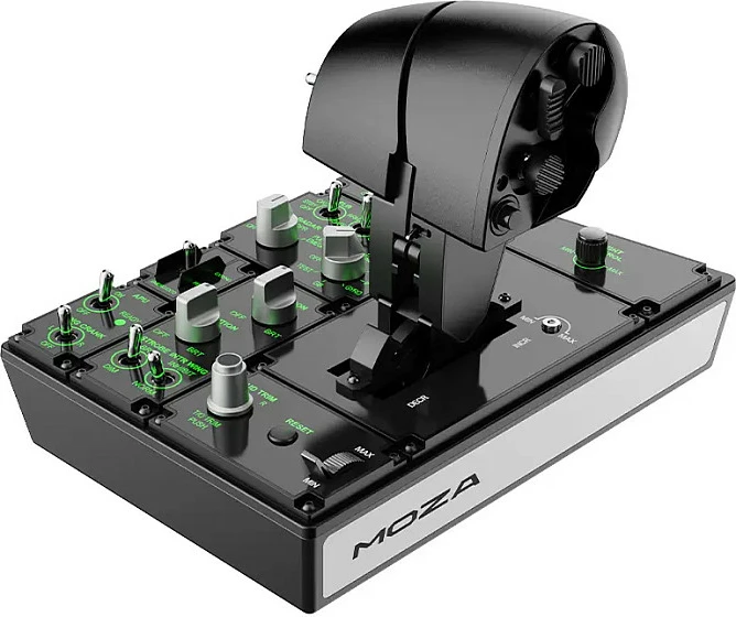 Panel throttle Moza Racing MTP, kontrollues për simulator fluturimi, i zi
