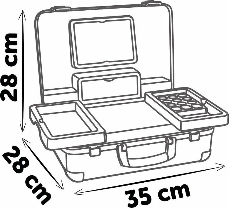 Çantë mjeku lodër Smoby Medical, set 12 pjesë, e kuqe/bardhë/bojëqielli