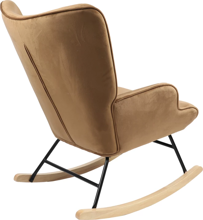 Karrige lëkundëse Georgia, pëlhurë kadife, ngjyrë natyrale, 75x71x95cm