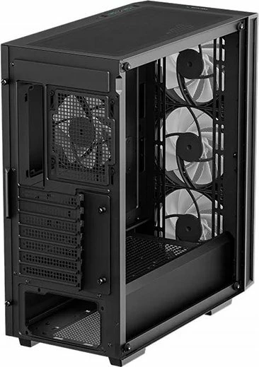 Kasë Deepcool Matrexx 55 Mesh V4 C R-MATREXX55-BCAGA4-G-4, midi tower ATX, xham i temperuar, USB-C, e zezë