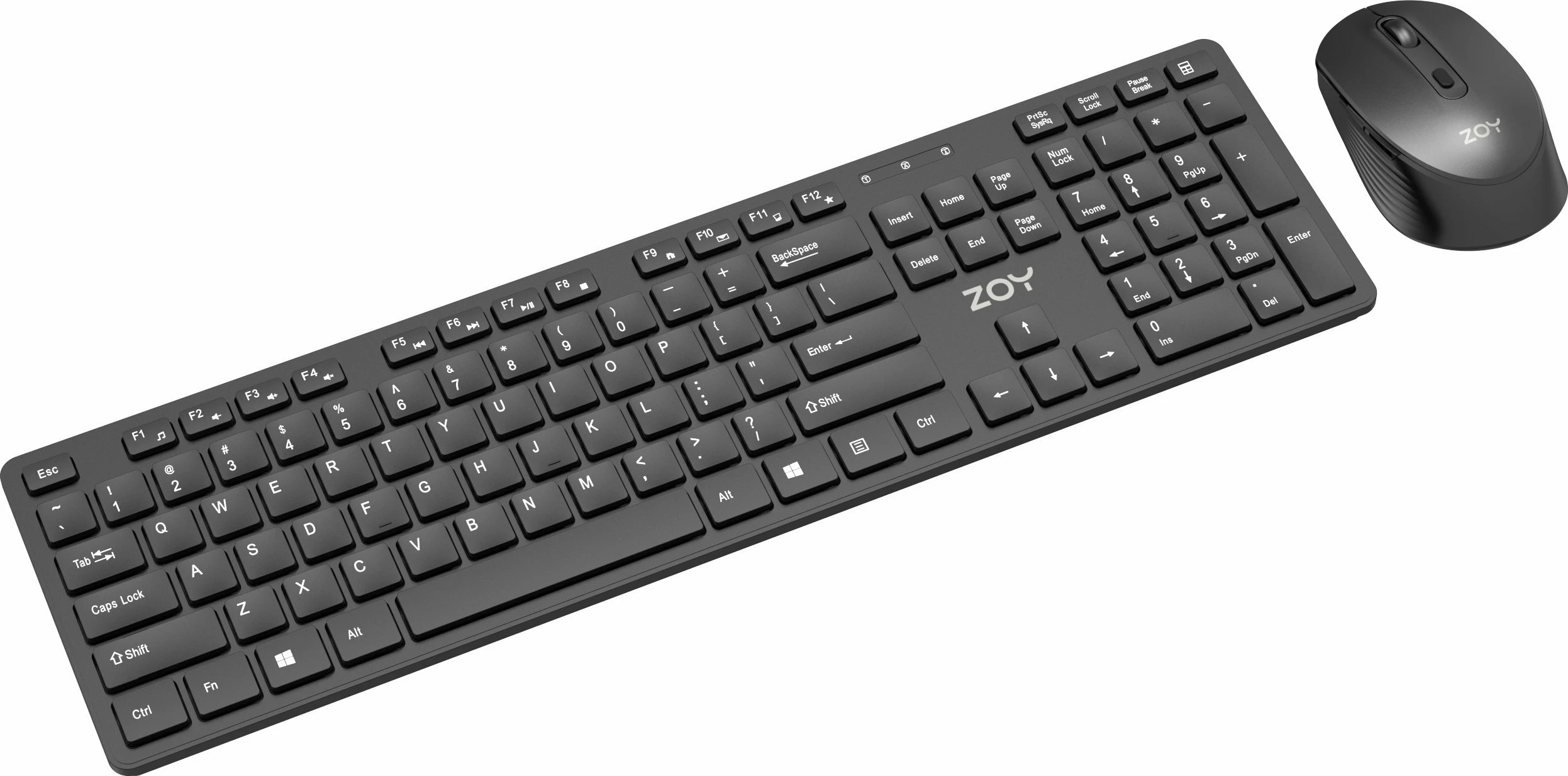 Set tastierë + Maus wireless ZOY ZKM888 2.4GHz, layout US, 106 taste, Plug & Play, i zi
