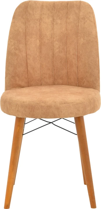 Karrige Nevis I, pëlhurë ngjyrë kafe antike, këmbë arre, set prej 4 copë