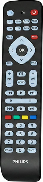 Telekomandë universale Philips SRP2018/10, për TV/SAT/DVD-Blu-ray/DVR/VCR, 8 pajisje, e zezë