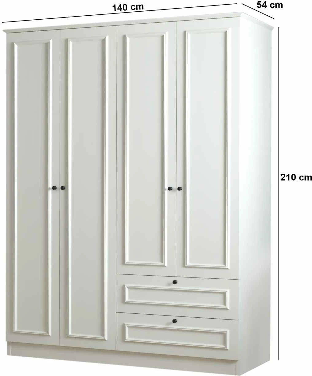 Dollap për rroba, ngjyrë e bardhë, Skye Decor Mira 210