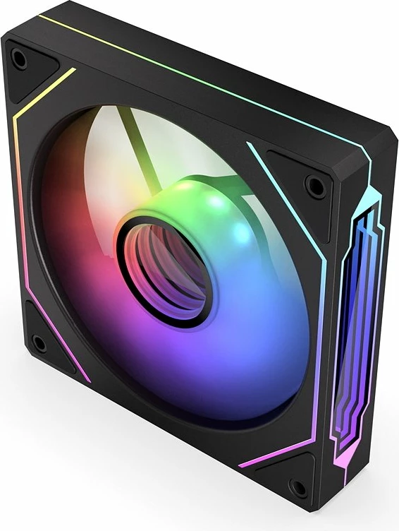 Ventilator PC Krux Corvus Reverse 120 ARGB (KRXE008) 120mm PWM 1600rpm, zi/bardhë, 1 copë