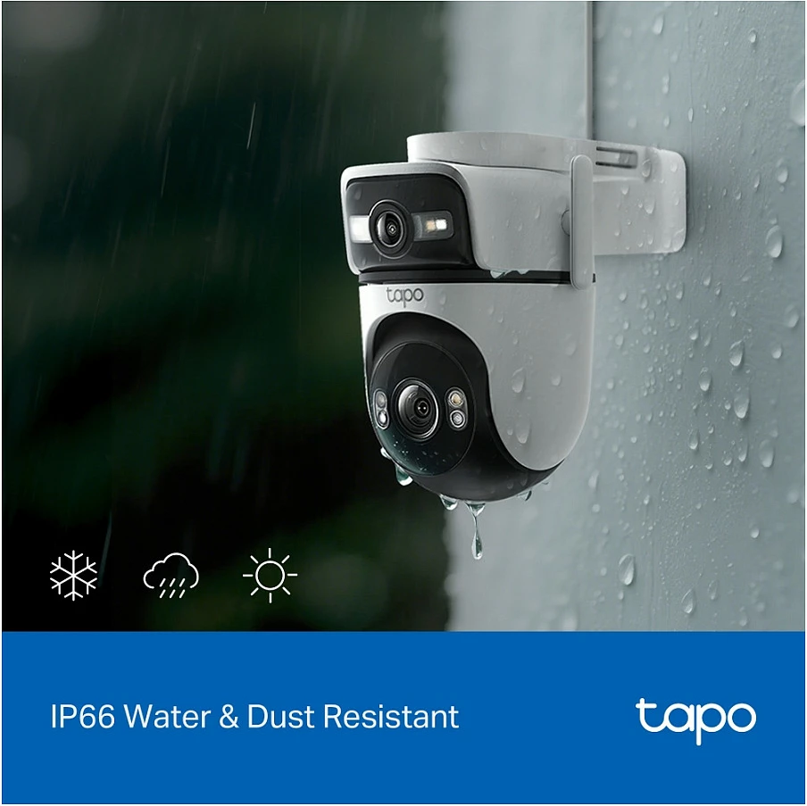Kamerë sigurie TP-Link Tapo C545D, Outdoor Dual Lens, Wi‑Fi + Ethernet, microSD, audio 2‑drejtimëshe, Bardhë