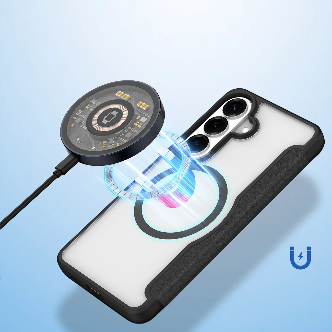 Mbështjellës Dux Ducis Skin X Pro për Samsung Galaxy S26, me MagSafe & portofol, i zi