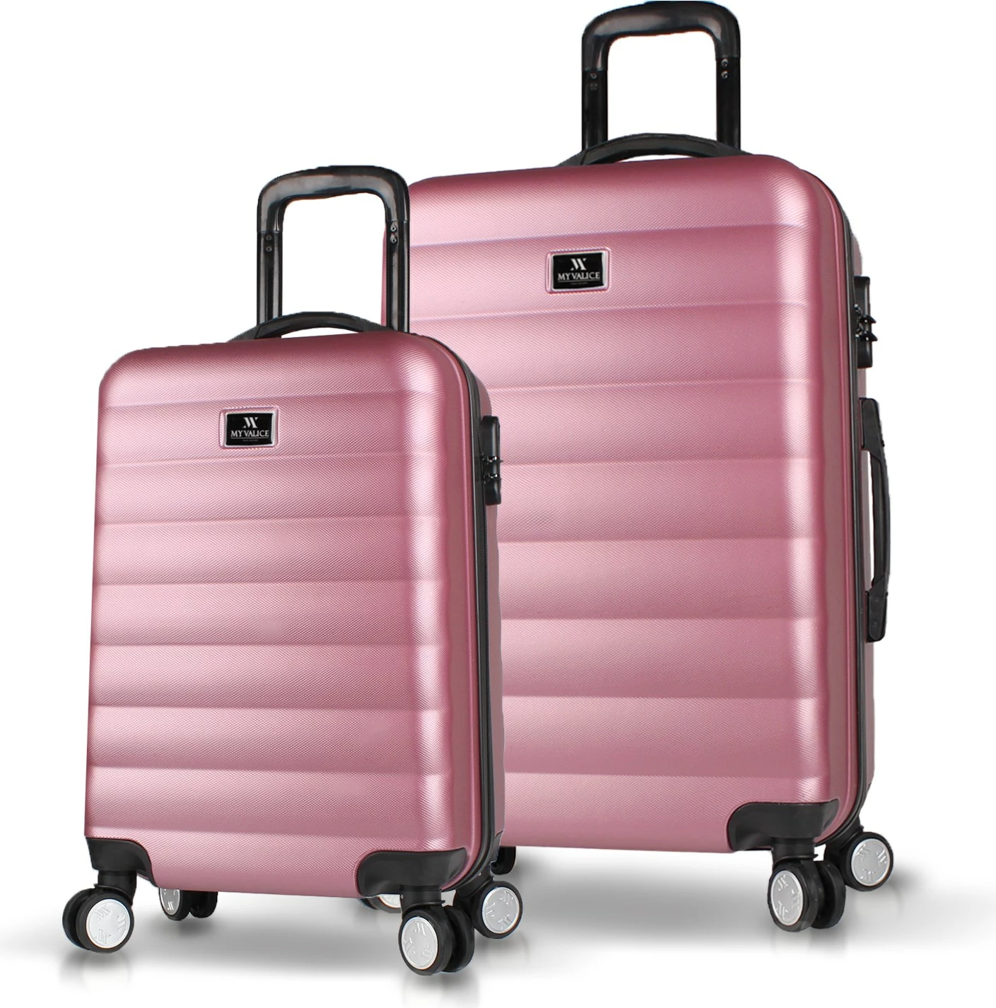 Set valixhesh (2 copë), ngjyrë rozë e artë, Zoozie Bags, 6490
